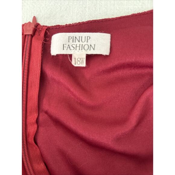 Baby Doll Lace Chiffon Skirt Burgundy Dark Romantic Cocktail Dress 18W - Picture 12 of 16